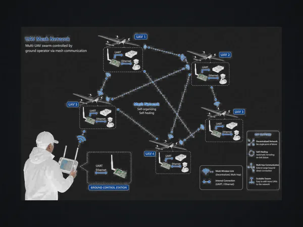 EOA-130 — 無人機群 Mesh 網路（自組織、自癒）