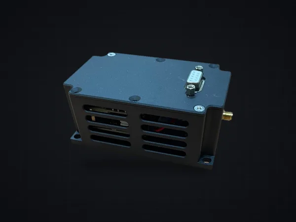 HV-330TX-S COFDM 影像發射器，鋁合金機殼側後視